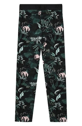 Детские хлопковые леггинсы KENZO зеленого цвета по цене 7900 руб., арт. K14051 | Фото 2 Детские хлопковые леггинсы KENZO зеленого цвета, арт. K14051 | Фото 2 (Материал внешний: Хлопок; Девочки Кросс-КТ: Брюки-спорт; Ростовка одежда: 12 лет | 152 см)