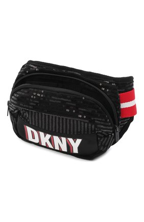 Детская поясная сумка DKNY черного цвета, арт. D30521 | Фото 3 (Материал: Текстиль)