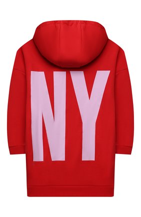 Детское хлопковое платье DKNY красного цвета по цене 11100 руб., арт. D32801 | Фото 2 Детское хлопковое платье DKNY красного цвета, арт. D32801 | Фото 2 (Рукава: Длинные; Материал внешний: Хлопок; Девочки Кросс-КТ: Платье-одежда; Случай: Повседневный)