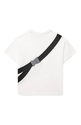 Детская хлопковая футболка FENDI белого цвета, арт. JMI374/7AJ/3A-6A | Фото 2 (Материал внешний: Хлопок; Рукава: Короткие; Мальчики Кросс-КТ: Футболка-одежда; Ростовка одежда: 6 лет | 116 см)
