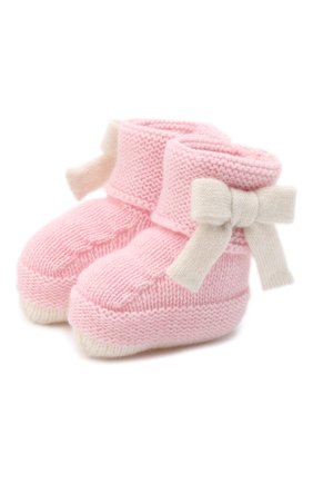 Детские кашемировые пинетки BABY T розового цвета по цене 5880 руб., арт. 21AIC873SA | Фото 1 Детские кашемировые пинетки BABY T розового цвета, арт. 21AIC873SA | Фото 1 (Материал: Шерсть, Кашемир, Текстиль)