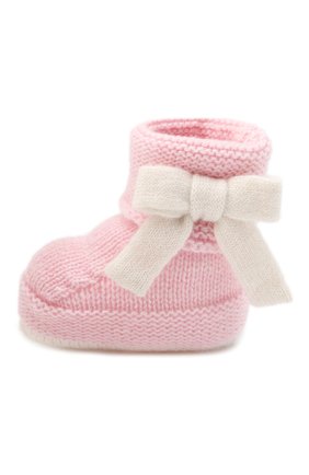 Детские кашемировые пинетки BABY T розового цвета по цене 5880 руб., арт. 21AIC873SA | Фото 2 Детские кашемировые пинетки BABY T розового цвета, арт. 21AIC873SA | Фото 2 (Материал: Шерсть, Кашемир, Текстиль)