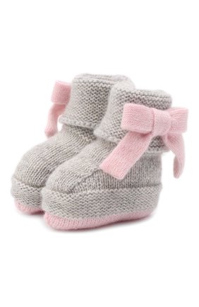 Детские кашемировые пинетки BABY T серого цвета по цене 5880 руб., арт. 21AIC873SA | Фото 1 Детские кашемировые пинетки BABY T серого цвета, арт. 21AIC873SA | Фото 1 (Материал: Кашемир, Шерсть, Текстиль)