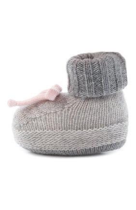Детские шерстяные пинетки BABY T серого цвета по цене 3395 руб., арт. 21AI173SA | Фото 2 Детские шерстяные пинетки BABY T серого цвета, арт. 21AI173SA | Фото 2 (Материал: Шерсть, Текстиль)