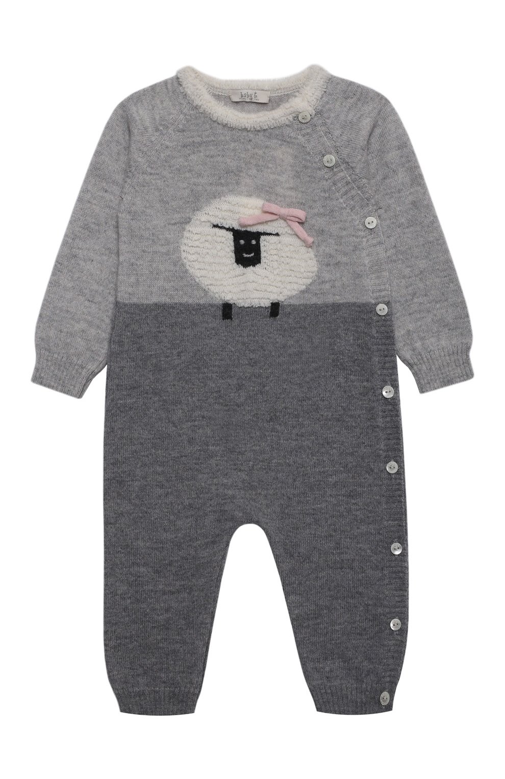 Детский шерстяной комбинезон BABY T серого цвета, арт. 21AI171T/18M-3A | Фото 1