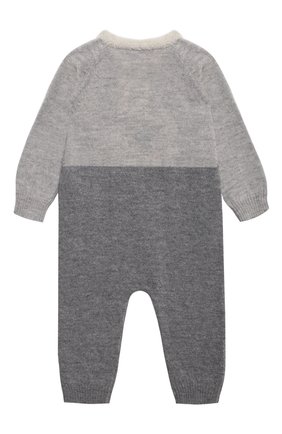 Детский шерстяной комбинезон BABY T серого цвета по цене 13400 руб., арт. 21AI171T/18M-3A | Фото 2 Детский шерстяной комбинезон BABY T серого цвета, арт. 21AI171T/18M-3A | Фото 2