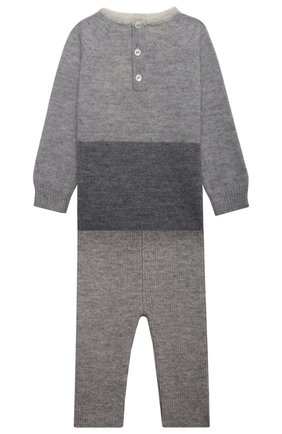 Детский комплект из пуловера и брюк BABY T серого цвета по цене 13400 руб., арт. 21AI170C/18M-3A | Фото 2 Детский комплект из пуловера и брюк BABY T серого цвета, арт. 21AI170C/18M-3A | Фото 2 (Кросс-КТ НВ: Костюм; Материал внешний: Шерсть; Рукава: Длинные)