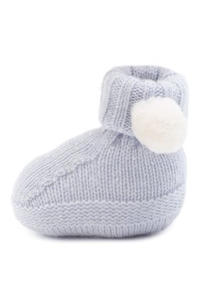 Детские шерстяные пинетки BABY T голубого цвета по цене 3995 руб., арт. 21AI053SA | Фото 2 Детские шерстяные пинетки BABY T голубого цвета, арт. 21AI053SA | Фото 2 (Материал: Шерсть, Текстиль)