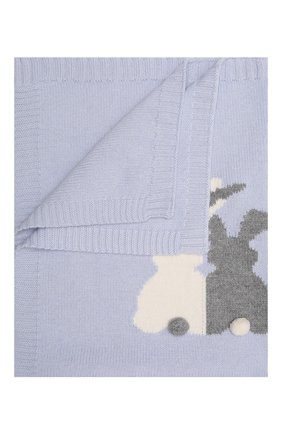 Детского шерстяное одеяло BABY T голубого цвета, арт. 21AI052C0 | Фото 1 (Материал: Шерсть, Текстиль)