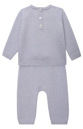 Детский комплект из пуловера и брюк BABY T голубого цвета, арт. 21AI050C/18M-3A | Фото 2 (Рукава: Длинные; Материал внешний: Шерсть; Кросс-КТ НВ: Костюм)