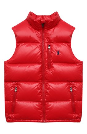Детский пуховый жилет POLO RALPH LAUREN красного цвета по цене 15300 руб., арт. 323854453 | Фото 1 Детский пуховый жилет POLO RALPH LAUREN красного цвета, арт. 323854453 | Фото 1 (Материал подклада: Синтетический материал; Материал внешний: Синтетический материал; Рукава: Короткие; Материал утеплителя: Пух и перо; Мальчики Кросс-КТ: Верхняя одежда)
