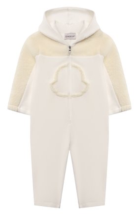 Детского комбинезон MONCLER белого цвета по цене 23400 руб., арт. G2-951-8L733-10-80093 | Фото 1 Детского комбинезон MONCLER белого цвета, арт. G2-951-8L733-10-80093 | Фото 1 (Рукава: Длинные; Материал внешний: Синтетический материал; Материал подклада: Хлопок)