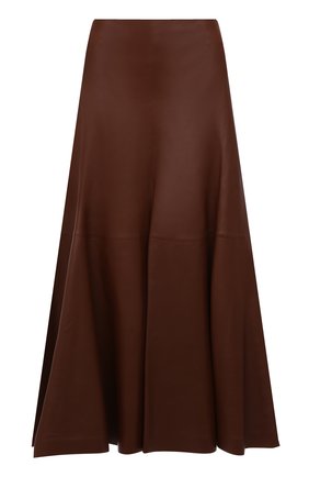 Женская кожаная юбка CHLOÉ коричневого цвета по цене 429000 руб., арт. CHC21WCJ07218 | Фото 1 Женская кожаная юбка CHLOÉ коричневого цвета, арт. CHC21WCJ07218 | Фото 1 (Длина Ж (юбки, платья, шорты): Миди; Материал подклада: Шелк; Стили: Гламурный; Женское Кросс-КТ: Юбка-одежда)