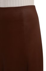Женская кожаная юбка CHLOÉ коричневого цвета, арт. CHC21WCJ07218 | Фото 5 (Стили: Гламурный; Женское Кросс-КТ: Юбка-одежда; Длина Ж (юбки, платья, шорты): Миди; Материал внешний: Натуральная кожа; Материал подклада: Шелк)