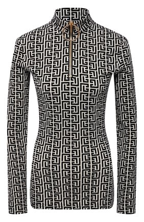 Женский пуловер из вискозы balmain x rossignol BALMAIN черно-белого цвета по цене 86150 руб., арт. WF2AR150/J226 | Фото 1 Женский пуловер из вискозы balmain x rossignol BALMAIN черно-белого цвета, арт. WF2AR150/J226 | Фото 1 (Материал внешний: Вискоза; Длина (для топов): Стандартные; Рукава: Длинные; Стили: Спорт-шик; Женское Кросс-КТ: Пуловер-одежда)
