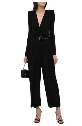 Женские брюки из вискозы BALMAIN черного цвета по цене 134500 руб., арт. WF0PQ045/V089 | Фото 2 Женские брюки из вискозы BALMAIN черного цвета, арт. WF0PQ045/V089 | Фото 2 (Материал внешний: Вискоза; Длина (брюки, джинсы): Стандартные; Стили: Гламурный; Женское Кросс-КТ: Брюки-одежда; Силуэт Ж (брюки и джинсы): Широкие)
