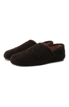 Женские слипоны из овчины DRIES VAN NOTEN темно-коричневого цвета по цене 36400 руб., арт. WW212/173/QU901 | Фото 1 Женские слипоны из овчины DRIES VAN NOTEN темно-коричневого цвета, арт. WW212/173/QU901 | Фото 1 (Материал внешний: Натуральный мех; Материал внутренний: Натуральная кожа; Подошва: Плоская; Каблук высота: Низкий; Каблук тип: Устойчивый)