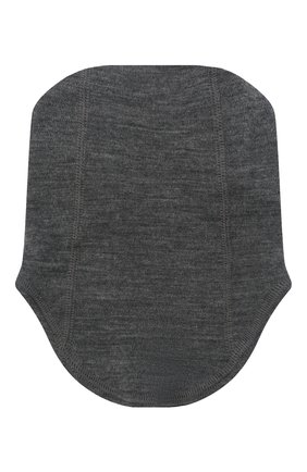 Детского шерстяная шапка-балаклава WOOL&COTTON серого цвета, арт. BRUCH | Фото 2 (Материал: Шерсть, Текстиль)