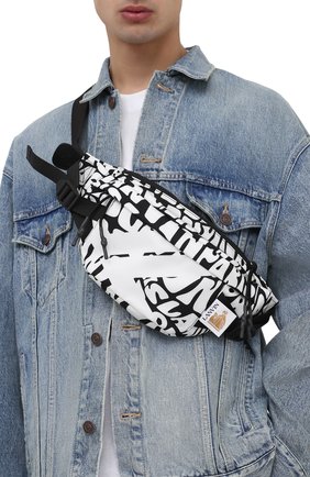 Мужская текстильная поясная сумка LANVIN черно-белого цвета по цене 55350 руб., арт. LM-BGTB00-JIGS-A21 | Фото 2 Мужская текстильная поясная сумка LANVIN черно-белого цвета, арт. LM-BGTB00-JIGS-A21 | Фото 2 (Материал: Текстиль; Размер: medium)