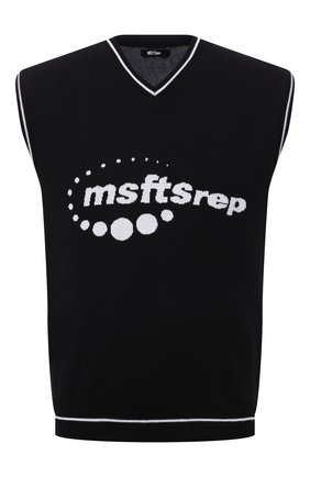 Мужской хлопковый жилет MSFTSREP черного цвета по цене 18900 руб., арт. 31MSFW602/218784 | Фото 1 Мужской хлопковый жилет MSFTSREP черного цвета, арт. 31MSFW602/218784 | Фото 1 (Длина (верхняя одежда): Короткие; Материал внешний: Хлопок; Мужское Кросс-КТ: Жилет-одежда; Стили: Гранж)