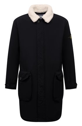 Мужская утепленная куртка STONE ISLAND темно-синего цвета, арт. 751570749 | Фото 1 (Материал внешний: Синтетический материал; Материал утеплителя: Шерсть; Рукава: Длинные; Длина (верхняя одежда): До середины бедра; Стили: Кэжуэл; Мужское Кросс-КТ: утепленные куртки; Кросс-КТ: Куртка)