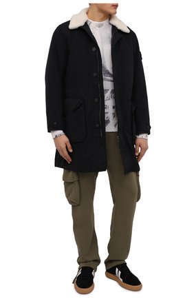 Мужская утепленная куртка STONE ISLAND темно-синего цвета, арт. 751570749 | Фото 2 (Материал внешний: Синтетический материал; Материал утеплителя: Шерсть; Рукава: Длинные; Длина (верхняя одежда): До середины бедра; Стили: Кэжуэл; Мужское Кросс-КТ: утепленные куртки; Кросс-КТ: Куртка)