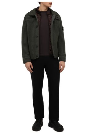 Мужской утепленный кардиган STONE ISLAND хаки цвета по цене 117000 руб., арт. 7515533A9 | Фото 2 Мужской утепленный кардиган STONE ISLAND хаки цвета, арт. 7515533A9 | Фото 2 (Материал подклада: Синтетический материал; Рукава: Короткие; Материал внешний: Шерсть, Синтетический материал; Мужское Кросс-КТ: Кардиган-одежда; Стили: Милитари)