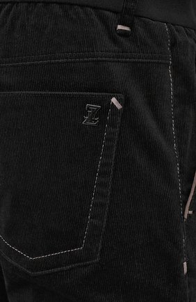 Мужские брюки из хлопка и кашемира ZILLI черного цвета, арт. M0W-D0150-VECA1/R001 | Фото 5 (Длина (брюки, джинсы): Стандартные; Случай: Повседневный; Материал внешний: Хлопок; Стили: Кэжуэл)