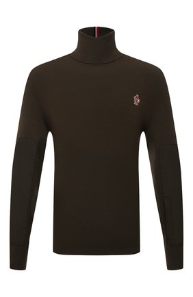 Мужской шерстяная водолазка MONCLER GRENOBLE хаки цвета по цене 59400 руб., арт. G2-097-9F000-01-M1122 | Фото 1 Мужской шерстяная водолазка MONCLER GRENOBLE хаки цвета, арт. G2-097-9F000-01-M1122 | Фото 1 (Материал подклада: Синтетический материал; Материал внешний: Шерсть; Мужское Кросс-КТ: Водолазка-одежда; Принт: Без принта; Стили: Милитари; Рукава: Длинные; Длина (для топов): Стандартные)
