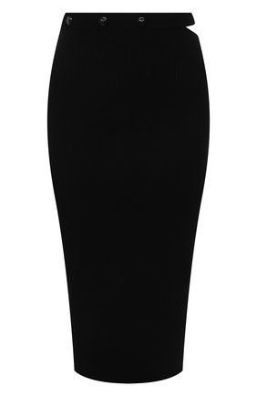 Женская юбка из вискозы OFF-WHITE черного цвета, арт. 0WHL017F21KNI001 | Фото 1 (Материал внешний: Вискоза; Длина Ж (юбки, платья, шорты): Миди; Стили: Гламурный; Женское Кросс-КТ: Юбка-одежда; Кросс-КТ: Трикотаж)