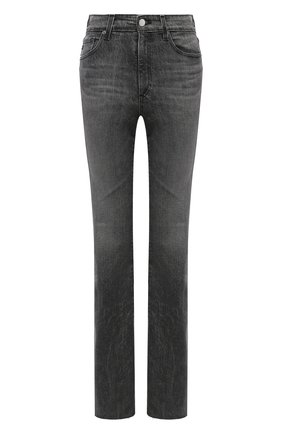 Женские джинсы AG темно-серого цвета, арт. STS1B75RH/RDWY/MX | Фото 1 (Длина (брюки, джинсы): Удлиненные; Материал внешний: Хлопок, Деним; Кросс-КТ: Деним; Детали: Потертости; Силуэт Ж (брюки и джинсы): Расклешенные)