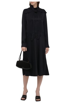 Женское платье из вискозы JIL SANDER темно-синего цвета по цене 144000 руб., арт. JSWT505380-WT381500 | Фото 2 Женское платье из вискозы JIL SANDER темно-синего цвета, арт. JSWT505380-WT381500 | Фото 2 (Длина Ж (юбки, платья, шорты): Миди; Материал внешний: Вискоза; Рукава: Длинные; Женское Кросс-КТ: Платье-одежда, платье-рубашка; Случай: Повседневный; Стили: Кэжуэл)