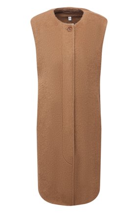 Женский шерстяной жилет BURBERRY бежевого цвета по цене 199500 руб., арт. 8047162 | Фото 1 Женский шерстяной жилет BURBERRY бежевого цвета, арт. 8047162 | Фото 1 (Материал подклада: Купро; Материал внешний: Шерсть; Длина (верхняя одежда): До колена; Стили: Кэжуэл)