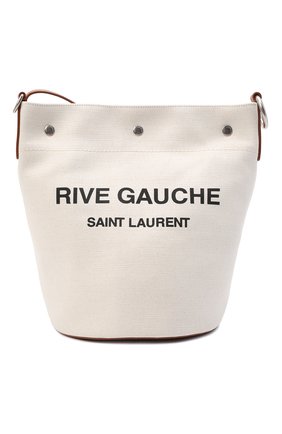 Женский сумка rive gauche SAINT LAURENT кремвого цвета, арт. 669299/FAABK | Фото 1 (Ремень/цепочка: На ремешке; Размер: medium; Материал: Текстиль; Сумки-технические: Сумки-шопперы)