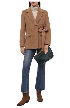Женский шерстяной жакет CHLOÉ бежевого цвета по цене 285000 руб., арт. CHC21WVE25077 | Фото 2 Женский шерстяной жакет CHLOÉ бежевого цвета, арт. CHC21WVE25077 | Фото 2 (Материал подклада: Шелк; Длина (для топов): Удлиненные; Материал внешний: Шерсть; Рукава: Длинные; Женское Кросс-КТ: Жакет-одежда; 1-2-бортные: Однобортные; Случай: Повседневный; Стили: Кэжуэл)