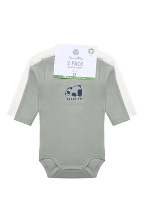 Детское комплект из двух боди SANETTA зеленого цвета по цене 3540 руб., арт. 323416 | Фото 1 Детское комплект из двух боди SANETTA зеленого цвета, арт. 323416 | Фото 1 (Материал внешний: Хлопок; Рукава: Длинные)