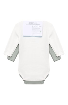 Детское комплект из двух боди SANETTA зеленого цвета по цене 3540 руб., арт. 323416 | Фото 2 Детское комплект из двух боди SANETTA зеленого цвета, арт. 323416 | Фото 2 (Материал внешний: Хлопок; Рукава: Длинные)