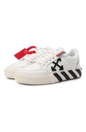 Детские кожаные кеды OFF-WHITE белого цвета по цене 21800 руб., арт. 0BIA004F21LEA0010110 | Фото 1 Детские кожаные кеды OFF-WHITE белого цвета, арт. 0BIA004F21LEA0010110 | Фото 1 (Материал внутренний: Текстиль; Материал внешний: Кожа)