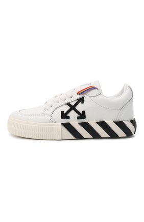 Детские кожаные кеды OFF-WHITE белого цвета по цене 21800 руб., арт. 0BIA004F21LEA0010110 | Фото 2 Детские кожаные кеды OFF-WHITE белого цвета, арт. 0BIA004F21LEA0010110 | Фото 2 (Материал внутренний: Текстиль; Материал внешний: Кожа)