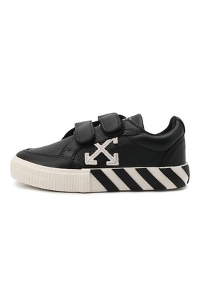 Детские кожаные кеды OFF-WHITE черного цвета по цене 21800 руб., арт. 0BIA005F21LEA0011001 | Фото 2 Детские кожаные кеды OFF-WHITE черного цвета, арт. 0BIA005F21LEA0011001 | Фото 2 (Материал внутренний: Текстиль; Материал внешний: Кожа)
