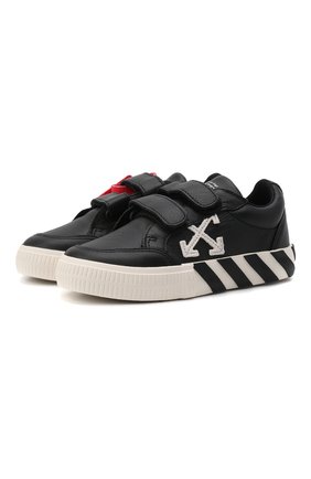 Детские кожаные кеды OFF-WHITE черного цвета по цене 21800 руб., арт. 0BIA005F21LEA0011001 | Фото 1 Детские кожаные кеды OFF-WHITE черного цвета, арт. 0BIA005F21LEA0011001 | Фото 1 (Материал внутренний: Текстиль; Материал внешний: Кожа)