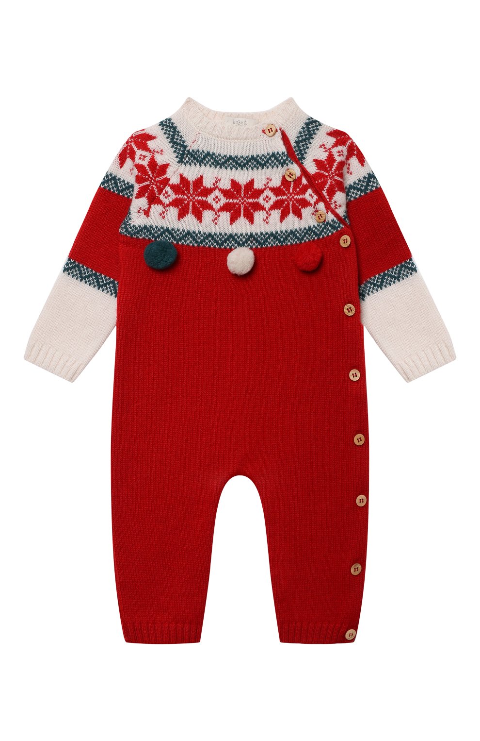 Детский шерстяной комбинезон BABY T красного цвета, арт. 21AI181T/1M-12M | Фото 1