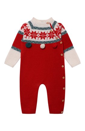 Детский шерстяной комбинезон BABY T красного цвета по цене 12350 руб., арт. 21AI181T/1M-12M | Фото 1 Детский шерстяной комбинезон BABY T красного цвета, арт. 21AI181T/1M-12M | Фото 1