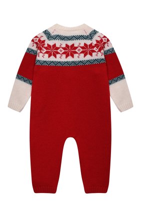 Детский шерстяной комбинезон BABY T красного цвета по цене 13650 руб., арт. 21AI181T/18M-3A | Фото 2 Детский шерстяной комбинезон BABY T красного цвета, арт. 21AI181T/18M-3A | Фото 2