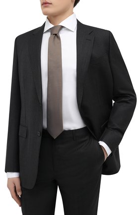 Мужской шелковый галстук BOSS коричневого цвета, арт. 50466759 | Фото 2 (Материал: Текстиль, Шелк; Принт: С принтом)