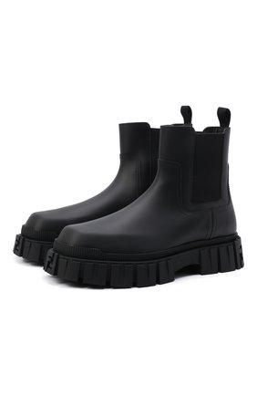 Мужские кожаные челси FENDI черного цвета, арт. 7U1446 AD7Q | Фото 1 (Каблук высота: Высокий; Материал внешний: Кожа; Материал внутренний: Натуральная кожа; Материал утеплителя: Без утеплителя; Подошва: Массивная; Мужское Кросс-КТ: Сапоги-обувь, Челси-обувь)