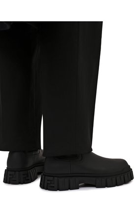Мужские кожаные челси FENDI черного цвета, арт. 7U1446 AD7Q | Фото 3 (Каблук высота: Высокий; Материал внешний: Кожа; Материал внутренний: Натуральная кожа; Материал утеплителя: Без утеплителя; Подошва: Массивная; Мужское Кросс-КТ: Сапоги-обувь, Челси-обувь)