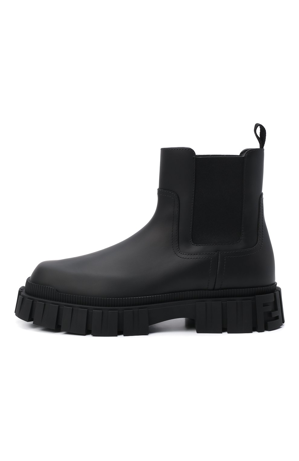Мужские кожаные челси FENDI черного цвета, арт. 7U1446 AD7Q | Фото 4 (Каблук высота: Высокий; Материал внешний: Кожа; Материал внутренний: Натуральная кожа; Материал утеплителя: Без утеплителя; Подошва: Массивная; Мужское Кросс-КТ: Сапоги-обувь, Челси-обувь)