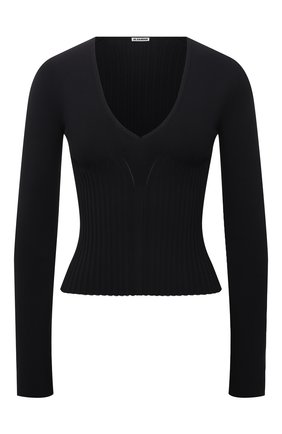 Женский пуловер из вискозы JIL SANDER черного цвета по цене 105500 руб., арт. JSWT754330-WTY39148 | Фото 1 Женский пуловер из вискозы JIL SANDER черного цвета, арт. JSWT754330-WTY39148 | Фото 1 (Материал внешний: Вискоза; Женское Кросс-КТ: Пуловер-одежда; Рукава: Длинные; Длина (для топов): Стандартные; Стили: Кэжуэл)