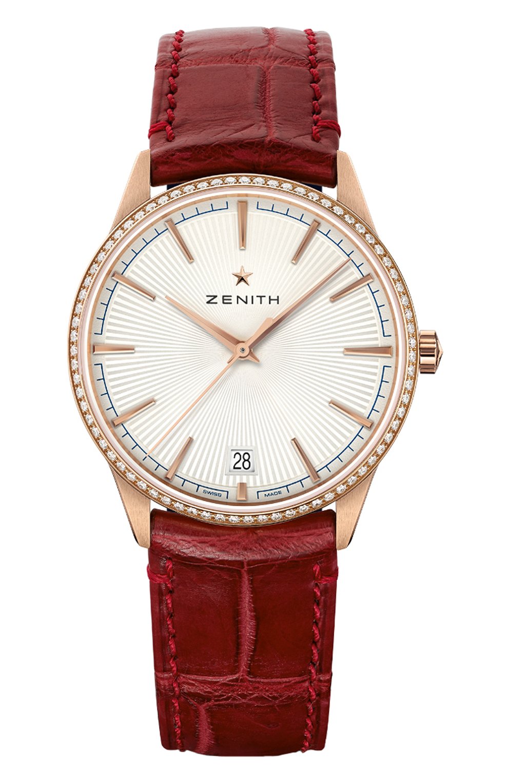 Женские часы classic ZENITH бесцветного цвета, арт. 22.3200.670/01.C831 | Фото 1 (Механизм: Автомат; Материал корпуса: Розовое золото; Цвет циферблата: Серебристый)